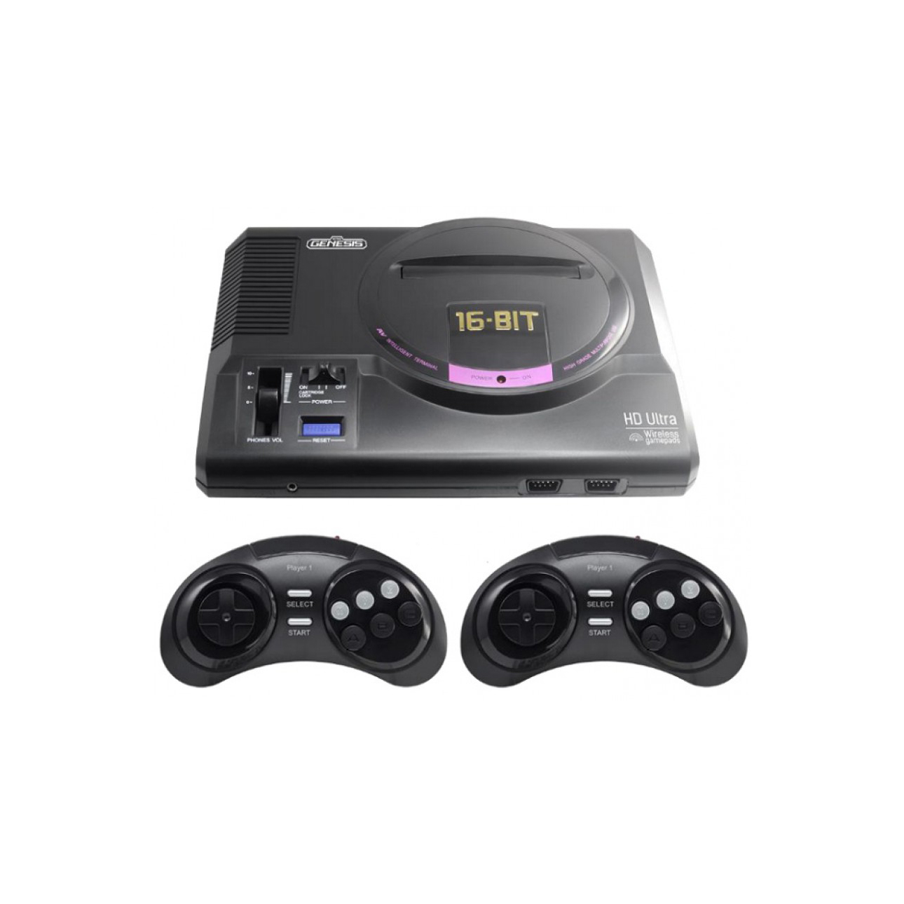 Геймпад Sega Retro Genesis HD Ultra + 150 игр (2 беспроводных 2.4ГГц  джойстика, HDMI кабель) купить недорого в интернет-магазине -Extego.