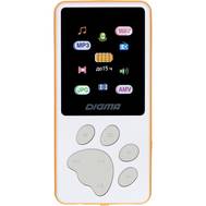 MP3 плеер DIGMA S4 8Gb белый/оранжевый/1.8"/FM/microSDHC