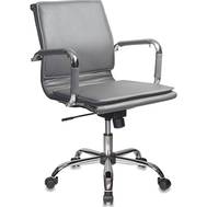 Офисное кресло БЮРОКРАТ CH-993-Low низкая спинка серый искусственная кожа крестовина хром