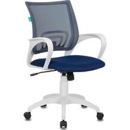 Офисное кресло БЮРОКРАТ CH-W695N темно-синий TW-05N TW-10N сетка/ткань (пластик белый)