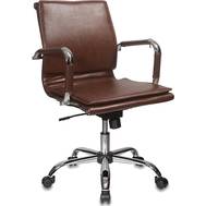 Офисное кресло БЮРОКРАТ Ch-993-Low низкая спинка коричневый искусственная кожа крестовина хром