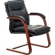 Офисное кресло БЮРОКРАТ T-9927WALNUT-AV на полозьях черный кожа