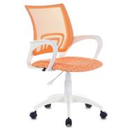 Офисное кресло BRABIX Fly MG-396W, с подлокотниками, пластик белый, оранжевое с рисунком "Giraffe"
