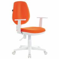 Офисное кресло BRABIX Fancy MG-201W, с подлокотниками, пластик белый, оранжевое