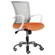 Офисное кресло BRABIX Wings MG-306, пластик белый, хром, сетка, серое/оранжевое