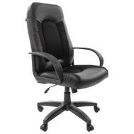 Офисное кресло BRABIX Strike EX-525, экокожа черная, ткань черная