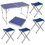 Набор складной мебели ЭКОС CHO-150-E Комплект "Пикник" (стол и 4 стула ) синий (992981)