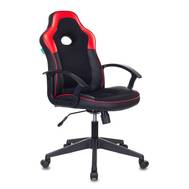 Офисное кресло БЮРОКРАТ VIKING-11 черный/красный искусст.кожа/ткань крестовина пластик