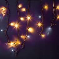 Гирлянда Neon-Night "Айсикл" (бахрома) светодиодный, 4,0 х 0,6 м, 230 В, диоды ТЕПЛЫЙ БЕЛЫЙ, 128 LED