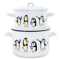 Набор посуды Эстет ЭТ-72339 "Пингвины" 2,9+4,3 л 4 пр (55846)