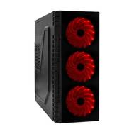 Корпус системного блока EXEGATE EX278414RUS EVO-7215 Black-Red light, ATX, <700NPX>, 1*USB+1*USB3.