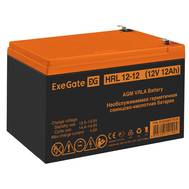 Батарея аккумуляторная EXEGATE HRL 12-12 (12V 12Ah 1251W, клеммы F2)