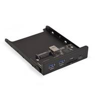 Планка USB EXEGATE U3H-621, 3,5", 2*USB3.0+1*TypeC+1*SD+TF card, черная, металл, подсоединение к мат