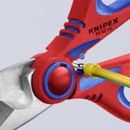 Ножницы для резки изделий из ПВХ KNIPEX универсальные, обжим: 6 мм², микронасечки, 160 мм, нерж, 2-к