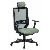 Офисное кресло БЮРОКРАТ EXPERT черный TW-01 сиденье зеленый 38-407 сетка/ткань с подголов. крестовин