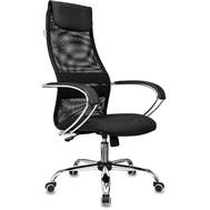 Офисное кресло БЮРОКРАТ CH-607SL черный TW-01 Neo Black сетка/ткань с подголов. на колес. металл хро