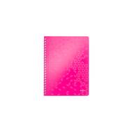 Блокнот письменный LEITZ WOW 46380023 A4 PP 80л клетка твердая обложка спираль двойная розовый