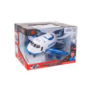 Самолет игрушечный BEBOY с функцией пара, 4 машинки. IT107557. Бело-синий.