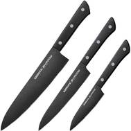 Набор ножей Samura из 3 ножей Shadow с покрытием Black-coating, AUS-8, ABS пластик