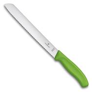 Нож кухонный VICTORINOX для хлеба 6.8636.21L4B зелен, 21 см