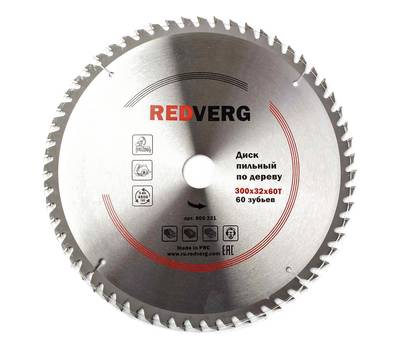 Диск пильный RedVerg твердосплавный 300х32/30 мм, 60 зубьев(800321
