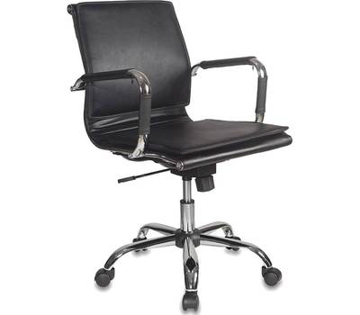 Офисное кресло БЮРОКРАТ Ch-993-Low низкая спинка черный искусственная кожа крестовина хром