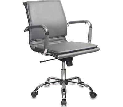 Офисное кресло БЮРОКРАТ CH-993-Low низкая спинка серый искусственная кожа крестовина хром
