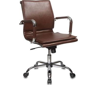 Офисное кресло БЮРОКРАТ Ch-993-Low низкая спинка коричневый искусственная кожа крестовина хром