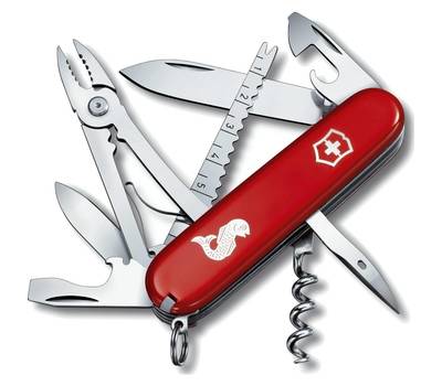 Нож перочинный VICTORINOX 1.3653.72 Angler, 19 ф, красный