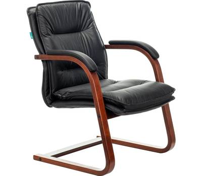 Офисное кресло БЮРОКРАТ T-9927WALNUT-AV на полозьях черный кожа