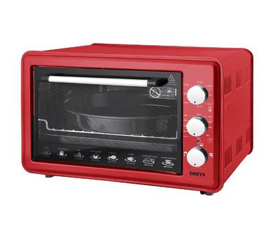 Мини-печь Greys RMR-4001 красный, мощность 1500 Вт, объём 36 л.
