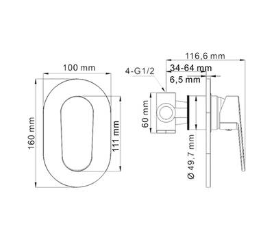 Смеситель для душа WasserKRAFT Donau 5351