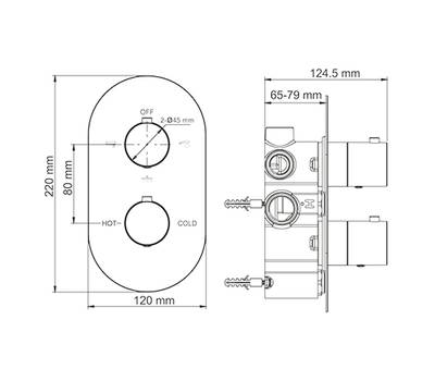 Смеситель для ванны WasserKRAFT Berkel 4844 Thermo