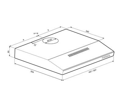 Вытяжка для кухни KRONA JESSICA slim 500 ix push button