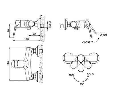 Смеситель для душа Bravat F9191238CP-01-RUS