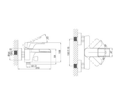 Смеситель для ванны D&K Berlin Technische (DA1433515)