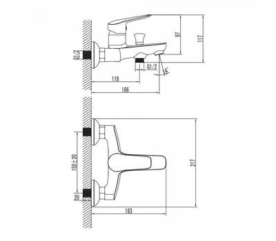 Смеситель для ванны IDDIS TORSB00i02WA