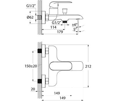 Смеситель для ванны IDDIS CALSB00i02WA