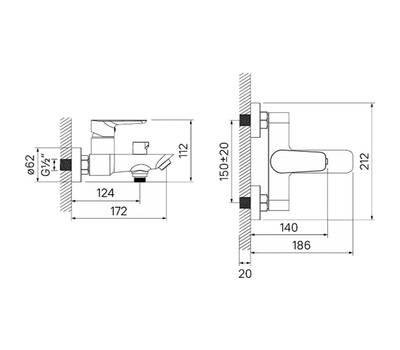 Смеситель для ванны IDDIS CLOSB02i02WA