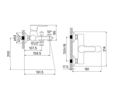 Смеситель для ванны IDDIS CUBSB00i02WA