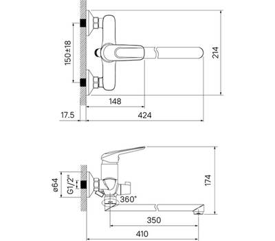 Смеситель для ванны IDDIS MALSBL2i10WA