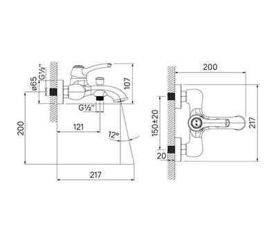 Смеситель для ванны IDDIS OLDSB00i02