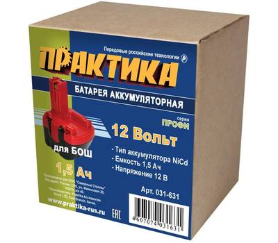 Батарея аккумуляторная ПРАКТИКА NiCd 12В, 1,5Ач, для BOSСH (коробка)
