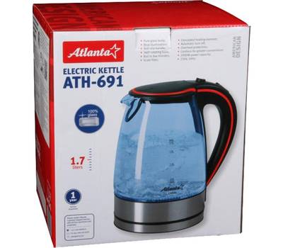 Чайник электрический ATLANTA ATH-691 черно-красный