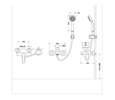 Смеситель для ванны Bravat F63783C-B