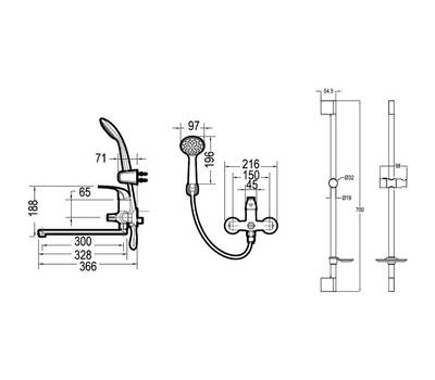 Смеситель для ванны Bravat F6135188CP-LB-RUS