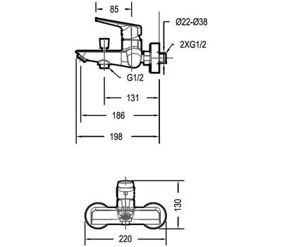 Смеситель для ванны Bravat F6121179CP-01