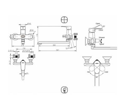 Смеситель для ванны Bravat F6120178CP-01L