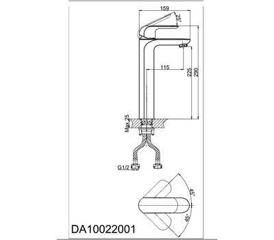 Смеситель для умывальника D&K Venice Gondola (DA1022001)