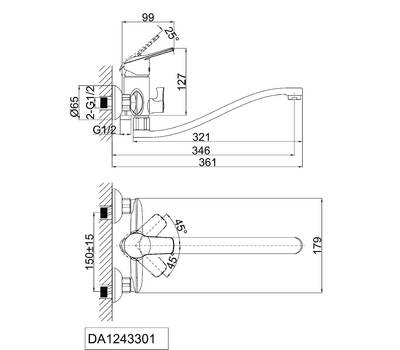 Смеситель для ванны D&K Bayern.Arbeo (DA1243301)